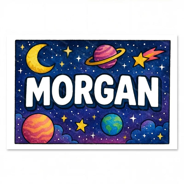 Morgan Name Art - Space Explorers Personalized Wall Art