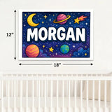 Morgan Name Art - Space Explorers personalized wall print for kids