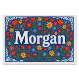Morgan Name Art - Floral Farmhouse personalized wall print for kids