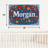 Morgan Name Art - Floral Farmhouse personalized wall print for kids