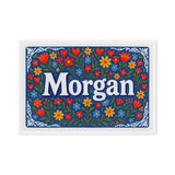 Morgan Name Art - Floral Farmhouse personalized wall print for kids