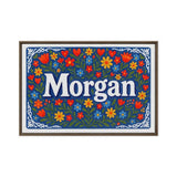 Morgan Name Art - Floral Farmhouse personalized wall print for kids
