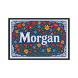 Morgan Name Art - Floral Farmhouse personalized wall print for kids