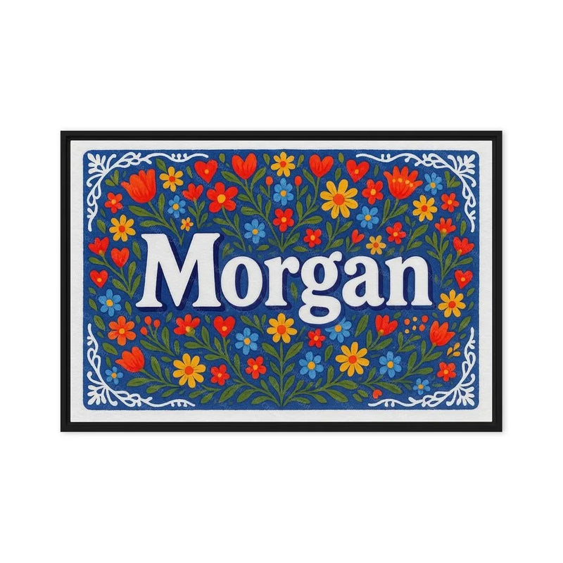 Morgan Name Art - Floral Farmhouse personalized wall print for kids