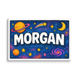 Morgan Name Art - Space Explorers personalized wall print for kids