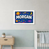 Morgan Name Art - Space Explorers personalized wall print for kids