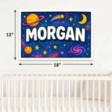 Morgan Name Art - Space Explorers personalized wall print for kids