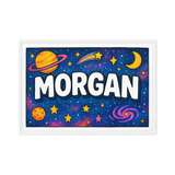 Morgan Name Art - Space Explorers personalized wall print for kids
