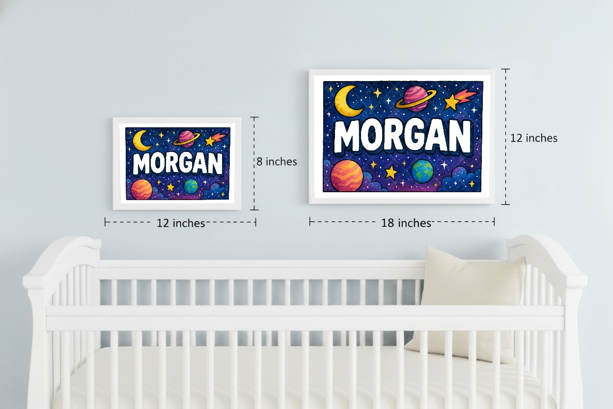 Personalized space name art for Morgan