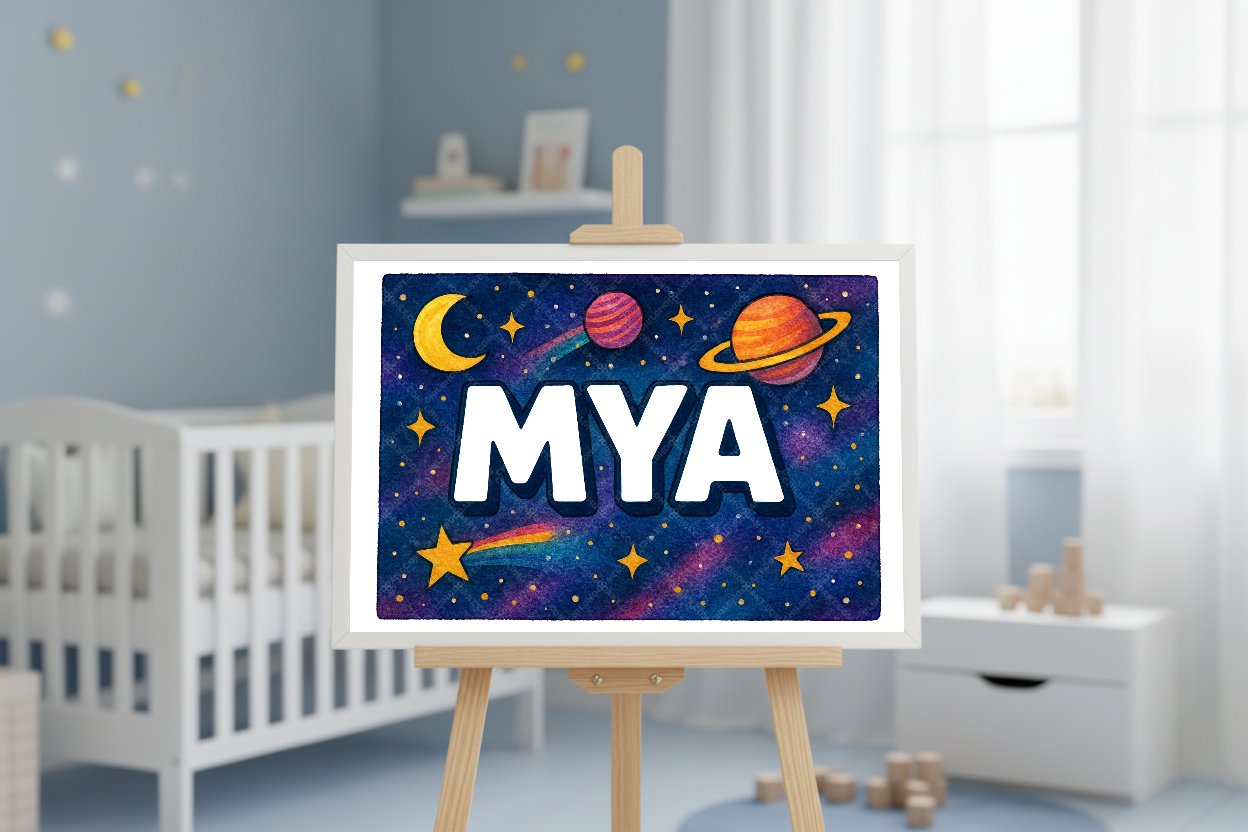 Personalized space name art for Mya