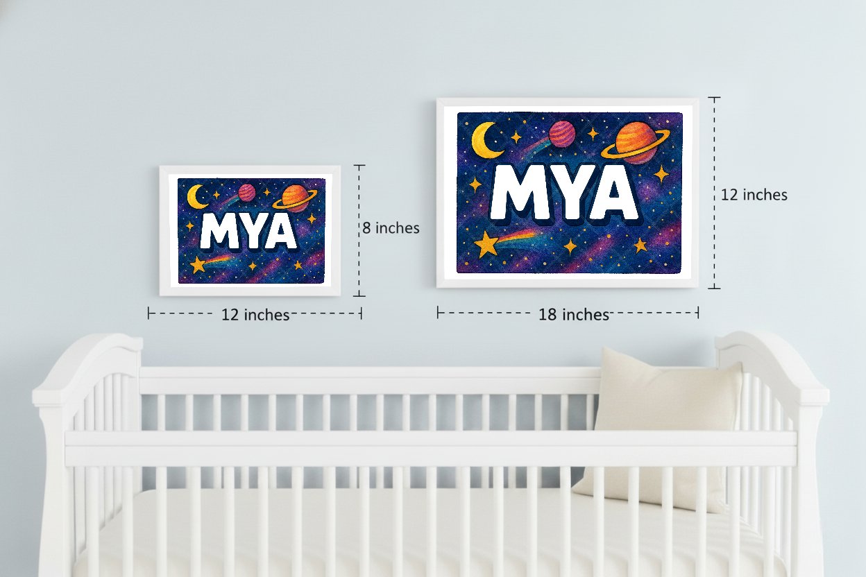 Personalized space name art for Mya