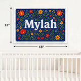 Mylah Name Art - Floral Farmhouse personalized wall print for kids