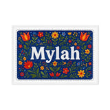 Mylah Name Art - Floral Farmhouse personalized wall print for kids