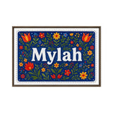 Mylah Name Art - Floral Farmhouse personalized wall print for kids