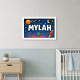 Mylah Name Art - Space Explorers personalized wall print for kids