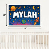 Mylah Name Art - Space Explorers personalized wall print for kids