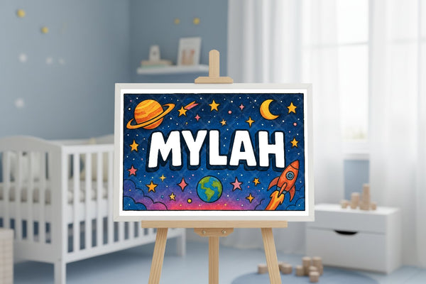 "Mylah" Amongst the Stars Personalized Space Artwork