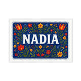 Nadia Name Art - Floral Farmhouse personalized wall print for kids
