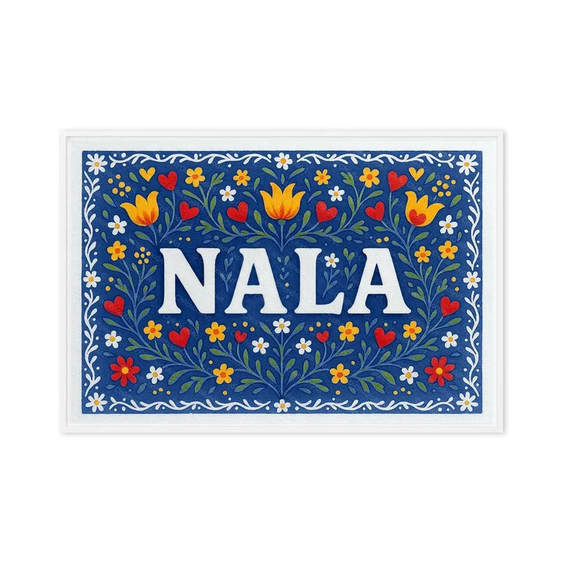 Nala Name Art - Floral Farmhouse personalized wall print for kids
