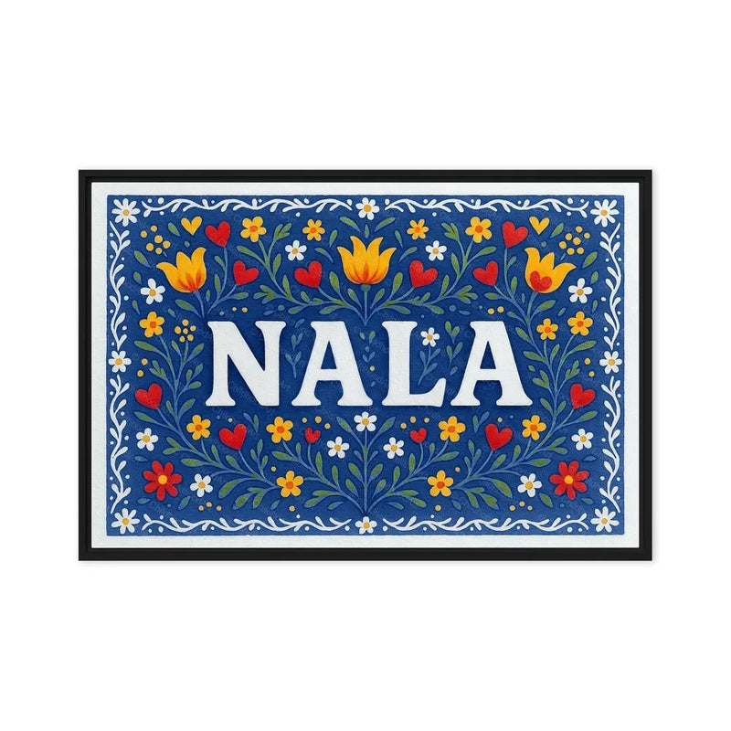 Nala Name Art - Floral Farmhouse personalized wall print for kids