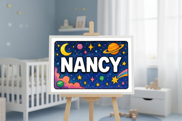 "Nancy" Amongst the Stars Personalized Space Artwork