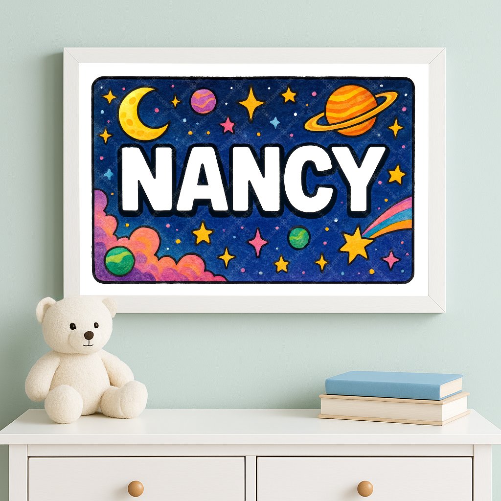 Personalized space name art for Nancy