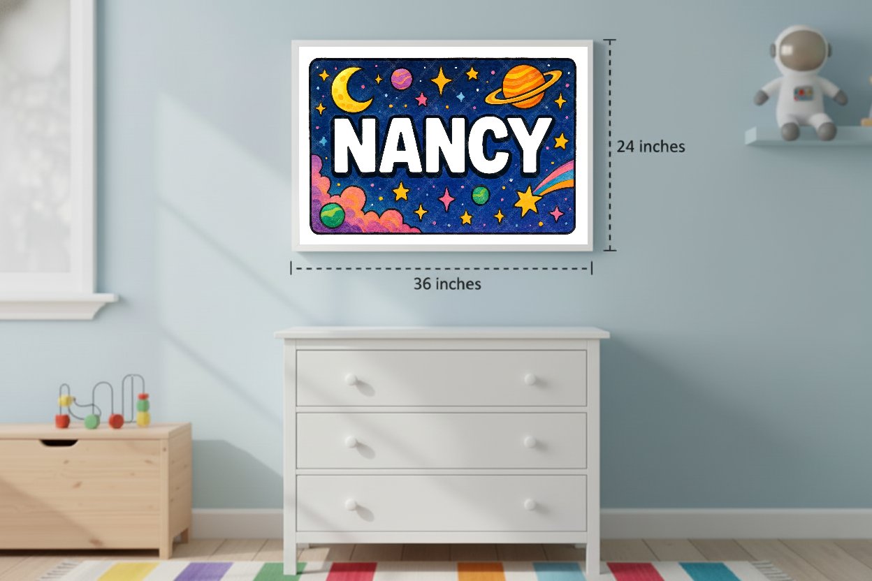 Personalized space name art for Nancy