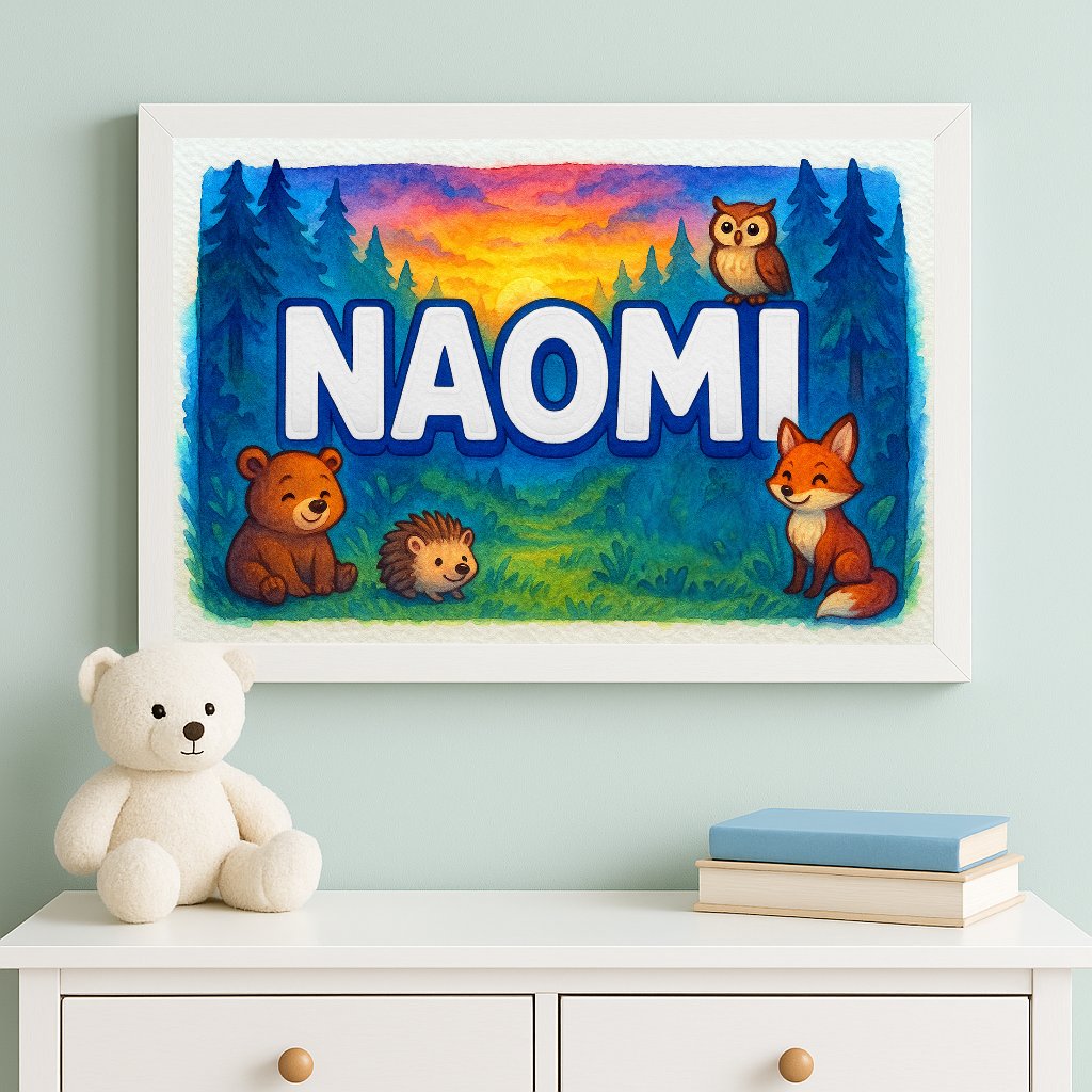 Personalized name art for Naom