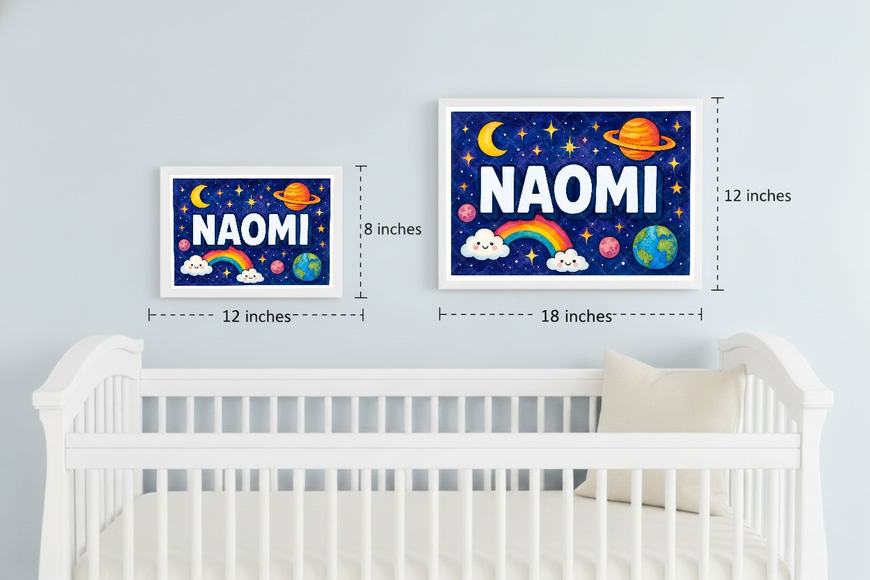 Personalized space name art for Naomi