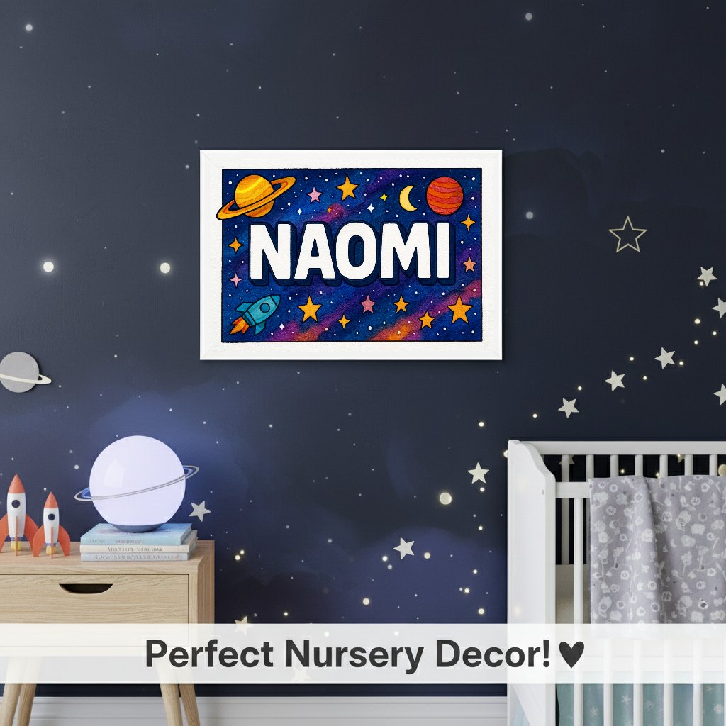 Personalized name art for Naomi