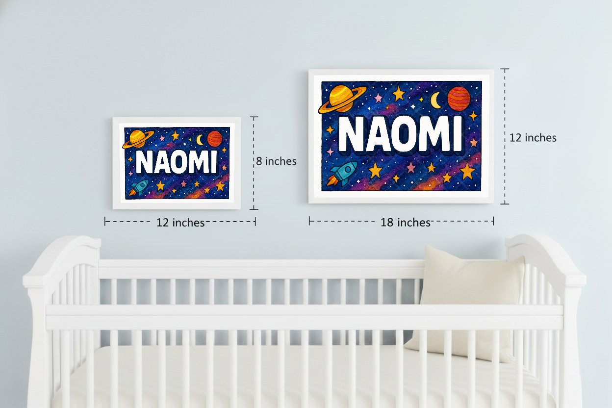 Personalized space name art for Naomi