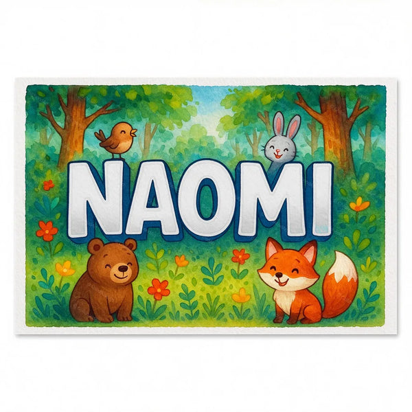 Naomi Personalized Forest Friends Art