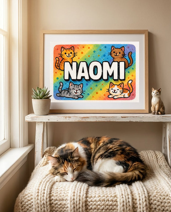 Naomi Colorful Cats Art