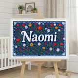 Calm personalized name art for Naomi