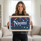 Calm personalized name art for Naomi