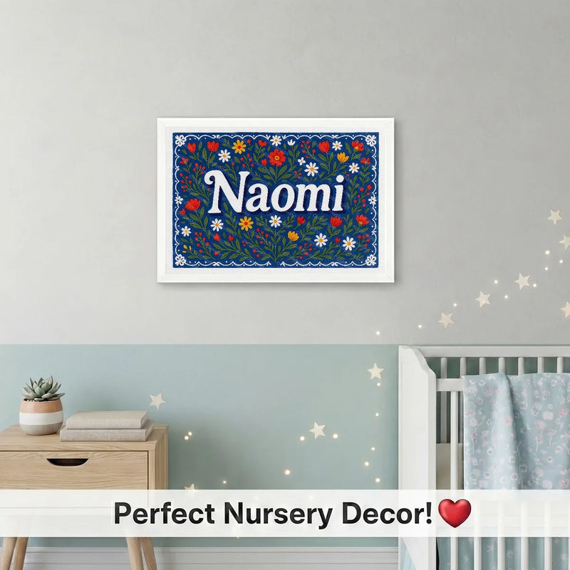 Calm personalized name art for Naomi