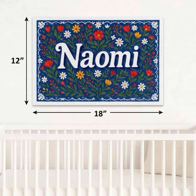 Calm personalized name art for Naomi
