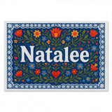 Natalee Name Art - Floral Farmhouse personalized wall print for kids