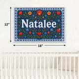 Natalee Name Art - Floral Farmhouse personalized wall print for kids