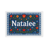Natalee Name Art - Floral Farmhouse personalized wall print for kids