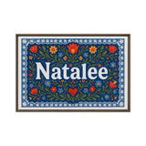 Natalee Name Art - Floral Farmhouse personalized wall print for kids