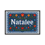 Natalee Name Art - Floral Farmhouse personalized wall print for kids