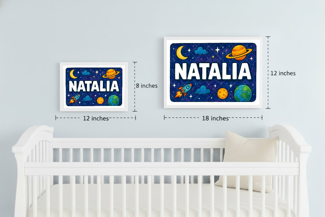 Personalized space name art for Natalia