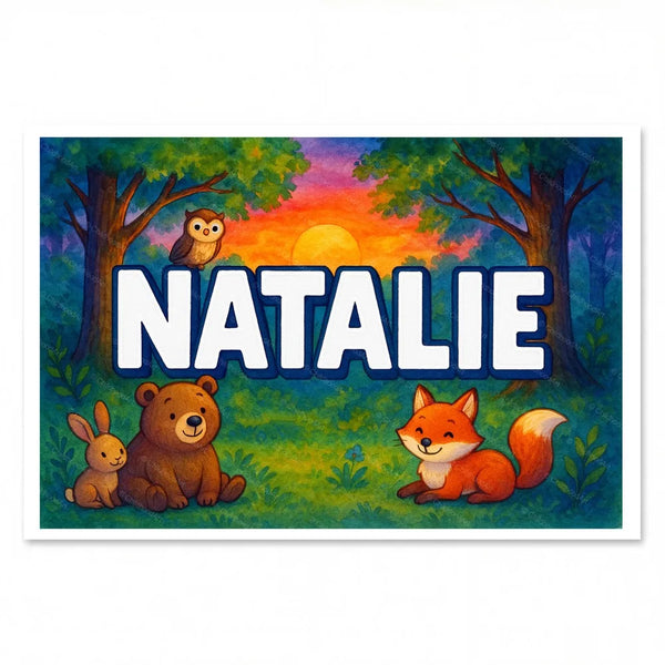 Natalie Personalized Forest Friends Art