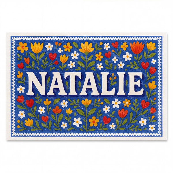Natalie Floral Farmhouse Name Art