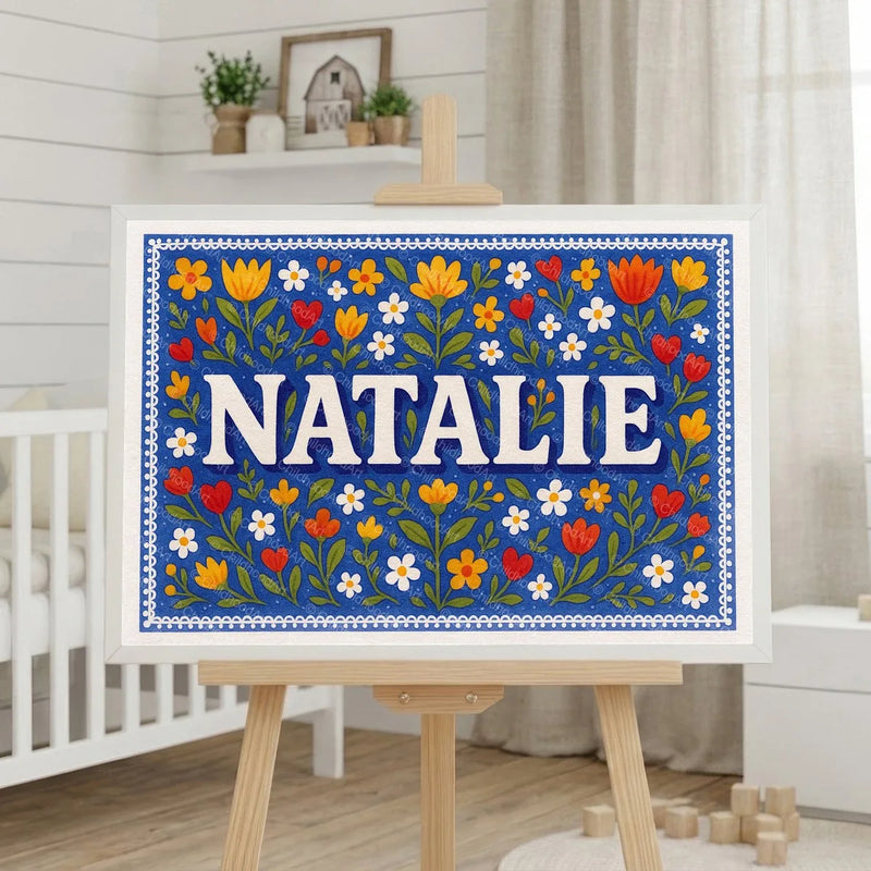 Calm personalized name art for Natalie