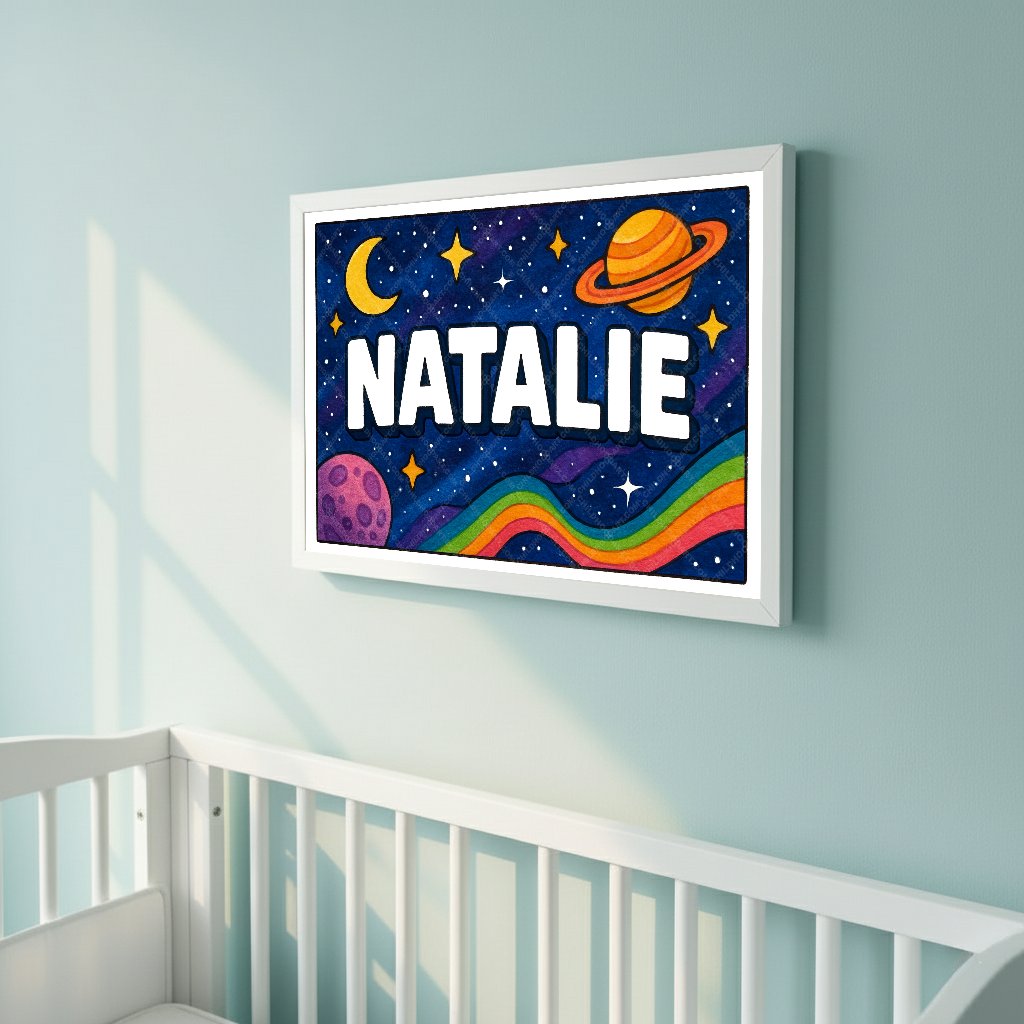 Personalized space name art for Natalie