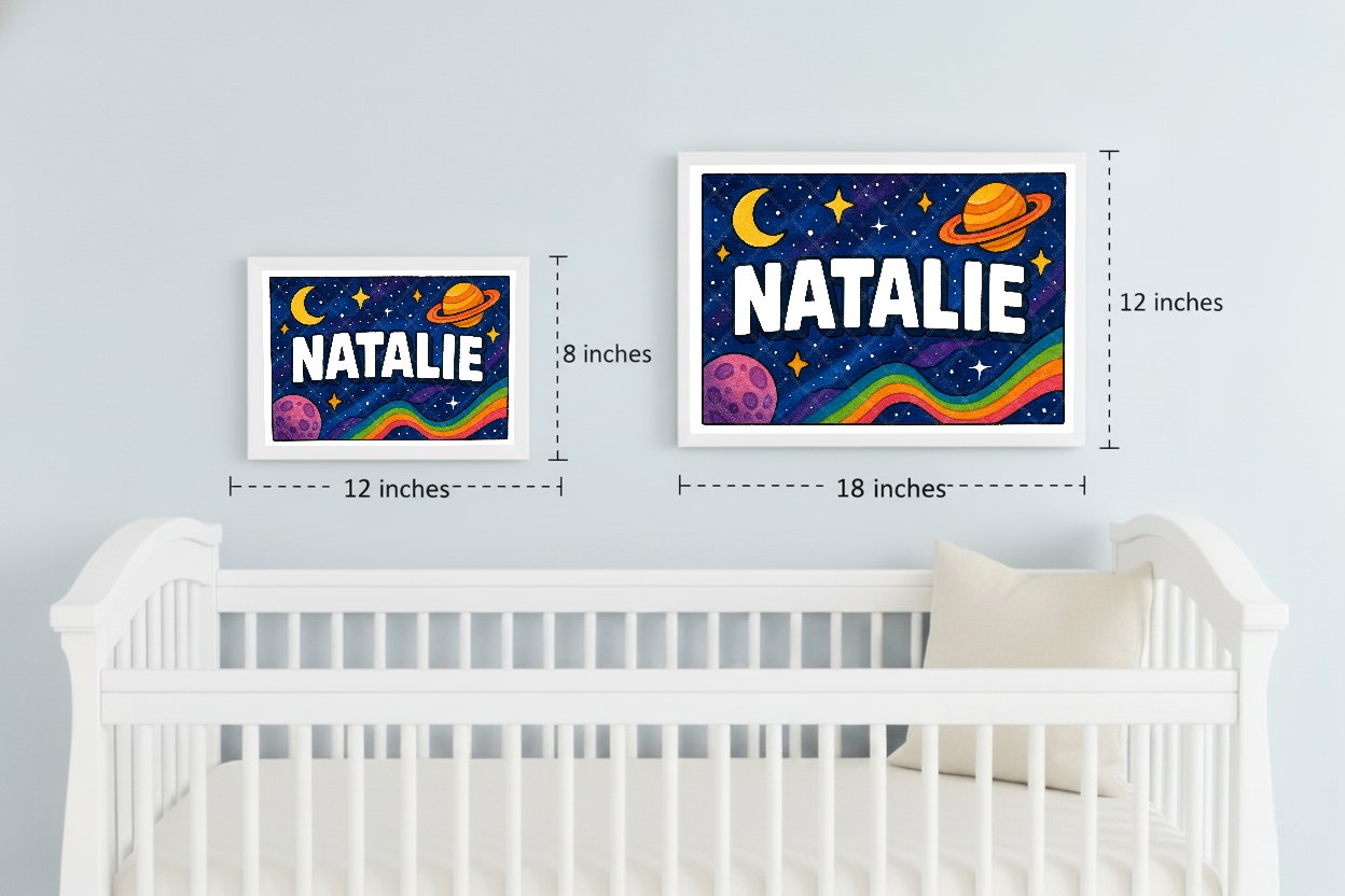 Personalized space name art for Natalie