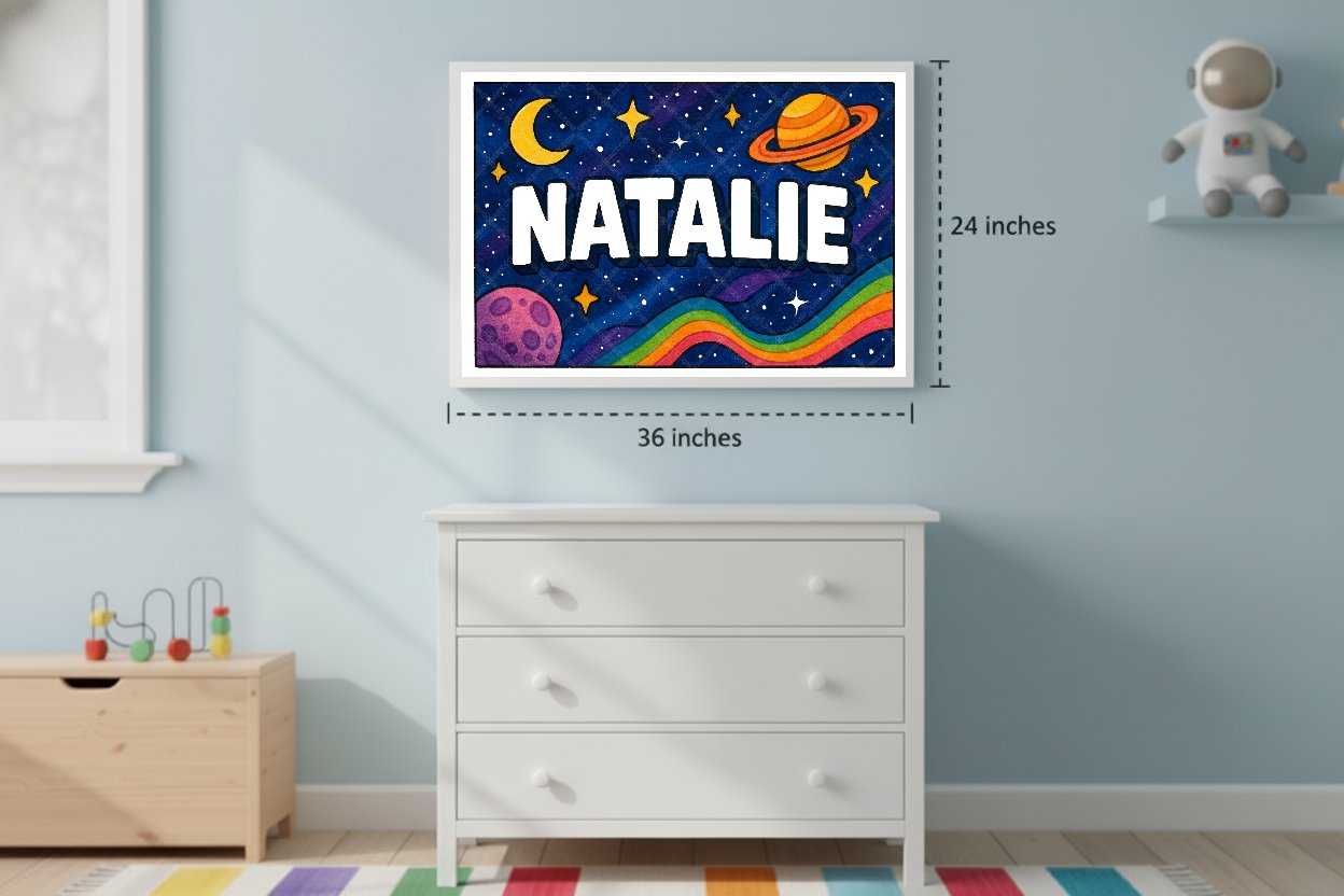 Personalized space name art for Natalie