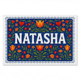 Natasha Name Art - Floral Farmhouse personalized wall print for kids